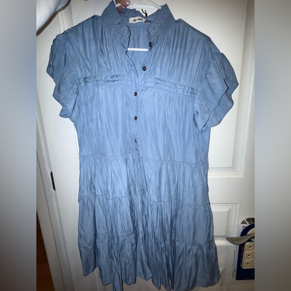Blue Button-Down Dress - Picture 4 of 7